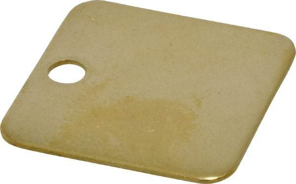 C.H. Hanson - 1-1/4 Inch Diameter, Square, Brass Blank Metal Tag - Blank, 50 Pieces - Industrial Tool & Supply