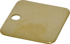 C.H. Hanson - 1-1/4 Inch Diameter, Square, Brass Blank Metal Tag - Blank, 50 Pieces - Industrial Tool & Supply