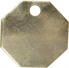 C.H. Hanson - 1-1/4 Inch Diameter, Octagonal, Brass Blank Metal Tag - Blank, 50 Pieces - Industrial Tool & Supply