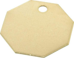 C.H. Hanson - 1-1/2 Inch Diameter, Octagonal, Brass Blank Metal Tag - Blank, 25 Pieces - Industrial Tool & Supply