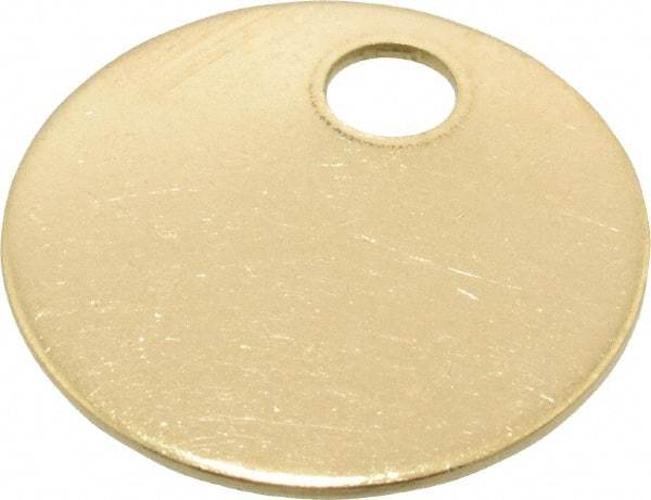 C.H. Hanson - 1 Inch Diameter, Round, Brass Blank Metal Tag - Blank, 50 Pieces - Industrial Tool & Supply