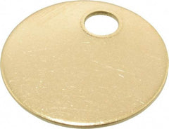 C.H. Hanson - 1 Inch Diameter, Round, Brass Blank Metal Tag - Blank, 50 Pieces - Industrial Tool & Supply
