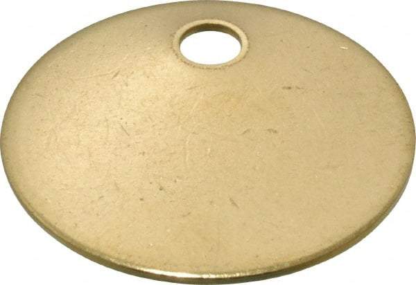 C.H. Hanson - 1-1/4 Inch Diameter, Round, Brass Blank Metal Tag - Blank, 50 Pieces - Industrial Tool & Supply