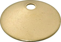 C.H. Hanson - 1-1/4 Inch Diameter, Round, Brass Blank Metal Tag - Blank, 50 Pieces - Industrial Tool & Supply