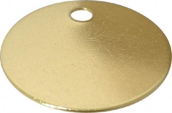 C.H. Hanson - 1-1/2 Inch Diameter, Round, Brass Blank Metal Tag - Blank, 25 Pieces - Industrial Tool & Supply