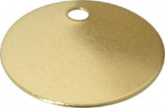 C.H. Hanson - 1-1/2 Inch Diameter, Round, Brass Blank Metal Tag - Blank, 25 Pieces - Industrial Tool & Supply
