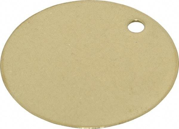 C.H. Hanson - 2 Inch Diameter, Round, Brass Blank Metal Tag - Blank, 25 Pieces - Industrial Tool & Supply