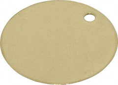 C.H. Hanson - 2 Inch Diameter, Round, Brass Blank Metal Tag - Blank, 25 Pieces - Industrial Tool & Supply