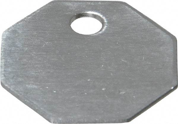 C.H. Hanson - 1-1/16 Inch Diameter, Octagonal, Aluminum Blank Metal Tag - Blank, 50 Pieces - Industrial Tool & Supply