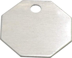 C.H. Hanson - 1-1/4 Inch Diameter, Octagonal, Aluminum Blank Metal Tag - Blank, 50 Pieces - Industrial Tool & Supply