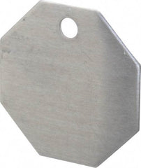C.H. Hanson - 1-1/2 Inch Diameter, Octagonal, Aluminum Blank Metal Tag - Blank, 50 Pieces - Industrial Tool & Supply