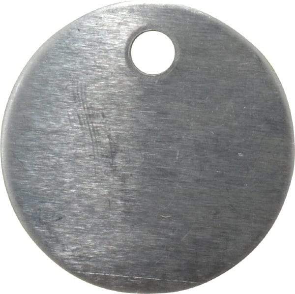 C.H. Hanson - 1-1/4 Inch Diameter, Round, Aluminum Blank Metal Tag - Blank, 50 Pieces - Industrial Tool & Supply