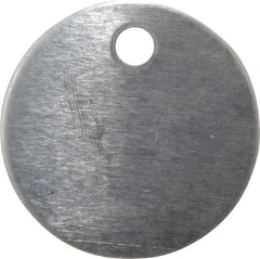 C.H. Hanson - 1-1/4 Inch Diameter, Round, Aluminum Blank Metal Tag - Blank, 50 Pieces - Industrial Tool & Supply