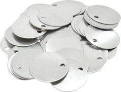 C.H. Hanson - 1-1/2 Inch Diameter, Round, Aluminum Blank Metal Tag - Blank, 50 Pieces - Industrial Tool & Supply