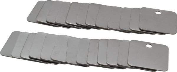 C.H. Hanson - 1-1/4 Inch Diameter, Square, Stainless Steel Blank Metal Tag - Blank, 25 Pieces - Industrial Tool & Supply