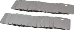 C.H. Hanson - 1-1/4 Inch Diameter, Square, Stainless Steel Blank Metal Tag - Blank, 25 Pieces - Industrial Tool & Supply