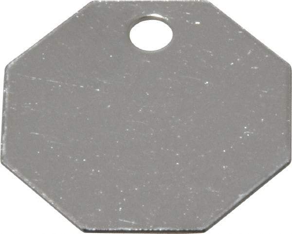C.H. Hanson - 1-1/4 Inch Diameter, Octagonal, Stainless Steel Blank Metal Tag - Blank, 25 Pieces - Industrial Tool & Supply