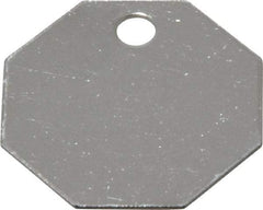 C.H. Hanson - 1-1/4 Inch Diameter, Octagonal, Stainless Steel Blank Metal Tag - Blank, 25 Pieces - Industrial Tool & Supply
