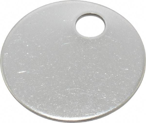 C.H. Hanson - 1 Inch Diameter, Round, Stainless Steel Blank Metal Tag - Blank, 50 Pieces - Industrial Tool & Supply