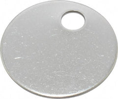 C.H. Hanson - 1 Inch Diameter, Round, Stainless Steel Blank Metal Tag - Blank, 50 Pieces - Industrial Tool & Supply