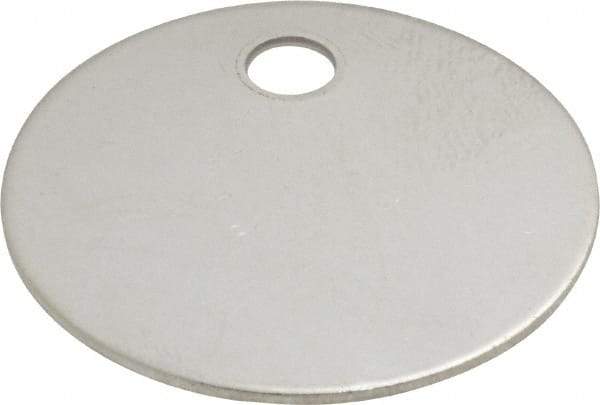 C.H. Hanson - 1-1/4 Inch Diameter, Round, Stainless Steel Blank Metal Tag - Blank, 25 Pieces - Industrial Tool & Supply