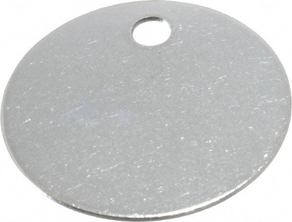 C.H. Hanson - 1-3/8 Inch Diameter, Round, Stainless Steel Blank Metal Tag - Blank, 25 Pieces - Industrial Tool & Supply