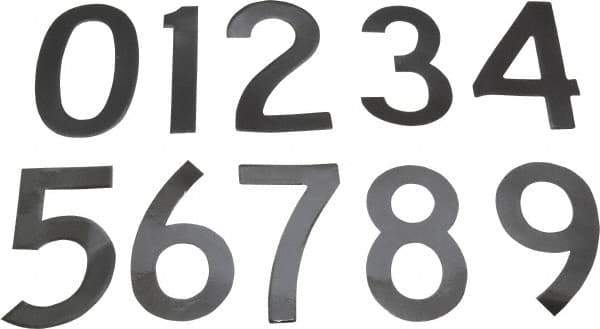 Made in USA - Letter Label - Legend: Number Set, English, Black - Industrial Tool & Supply