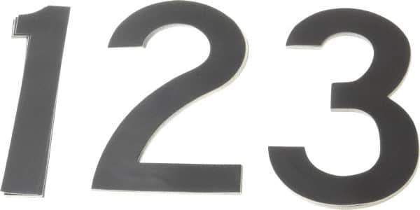 Made in USA - Letter Label - Legend: Number Set, English, Black - Industrial Tool & Supply