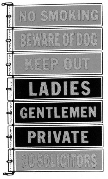 Made in USA - Gentlemen, 8" Wide x 2" High, Aluminum Safety Sign - Industrial Tool & Supply