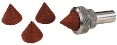 Superior Abrasives - 1-1/2" Long x 1/2" Diam, Aluminum Oxide, Full Taper Cartridge Roll - 36 Grit, 1/8" Pilot Hole Diam, Very Coarse Grade, X Weighted, Cloth Backing - Industrial Tool & Supply