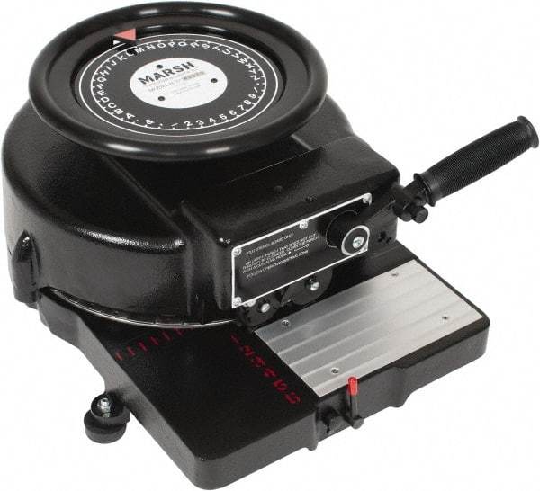 Made in USA - 4 Line, 1/2 Inch Character, Manual Stencil Machine - 23 Characters per Ft. - Industrial Tool & Supply