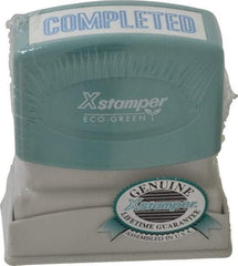 Value Collection - Completed, Blue Pre-Inked Stamp - 1/2 Inch Wide x 1-5/8 Inch Long - Industrial Tool & Supply