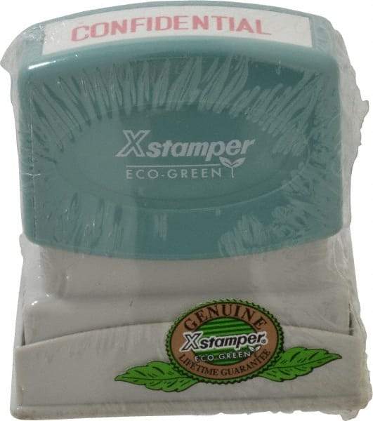 Value Collection - Confidential, Red Pre-Inked Stamp - 1/2 Inch Wide x 1-5/8 Inch Long - Industrial Tool & Supply