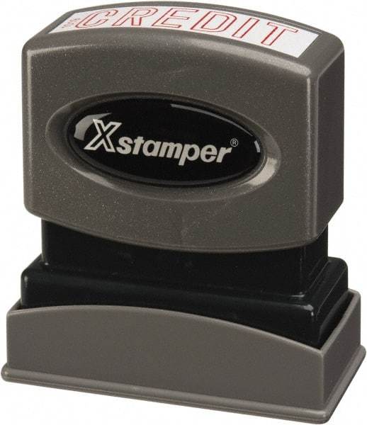 Value Collection - Credit, Red Pre-Inked Stamp - 1/2 Inch Wide x 1-5/8 Inch Long - Industrial Tool & Supply
