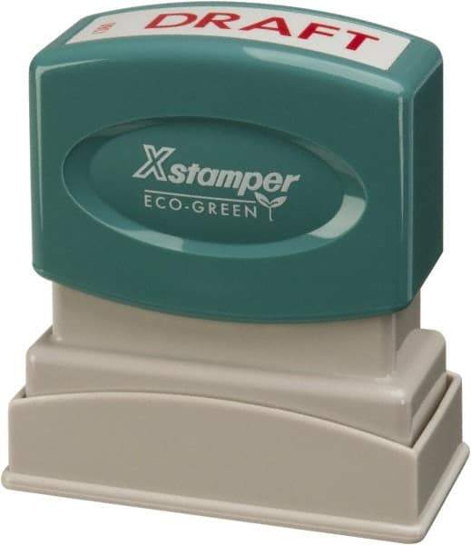 Value Collection - Draft, Red Pre-Inked Stamp - 1/2 Inch Wide x 1-5/8 Inch Long - Industrial Tool & Supply
