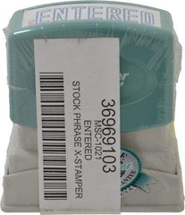 Value Collection - Entered, Blue Pre-Inked Stamp - 1/2 Inch Wide x 1-5/8 Inch Long - Industrial Tool & Supply