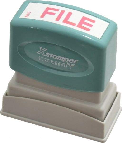 Value Collection - File, Red Pre-Inked Stamp - 1/2 Inch Wide x 1-5/8 Inch Long - Industrial Tool & Supply