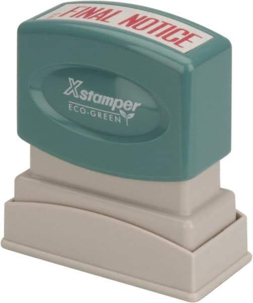 Value Collection - Final Notice, Red Pre-Inked Stamp - 1/2 Inch Wide x 1-5/8 Inch Long - Industrial Tool & Supply