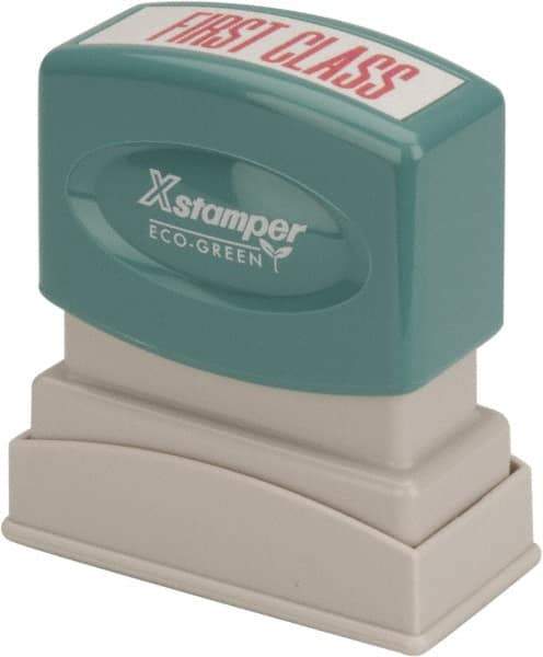 Value Collection - First Class, Red Pre-Inked Stamp - 1/2 Inch Wide x 1-5/8 Inch Long - Industrial Tool & Supply
