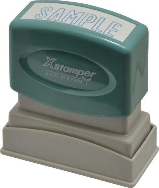 Value Collection - Sample, Blue Pre-Inked Stamp - 1/2 Inch Wide x 1-5/8 Inch Long - Industrial Tool & Supply