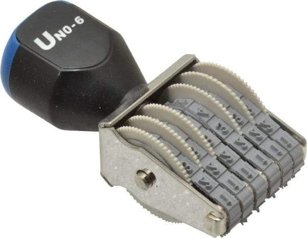 Made in USA - 1/8 Character Size, Numbering Stamp - 6 Bands - Industrial Tool & Supply