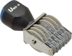 Made in USA - 1/8 Character Size, Numbering Stamp - 6 Bands - Industrial Tool & Supply