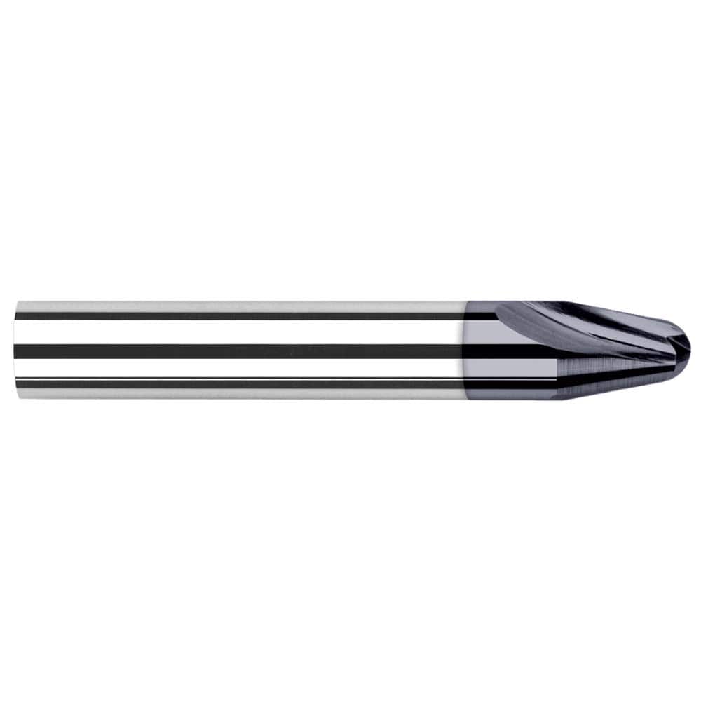 Tapered End Mill: 7 ° per Side, 0.401″ LOC, 2 Flutes, Solid Carbide, Ball End 1″ Shank Dia, 1-1/2″ OAL, AlTiN Finish, Series Runner Cutters