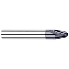 Tapered End Mill: 7 ° per Side, 0.571″ LOC, 2 Flutes, Solid Carbide, Ball End 1″ Shank Dia, 2-1/2″ OAL, AlTiN Finish, Series Runner Cutters