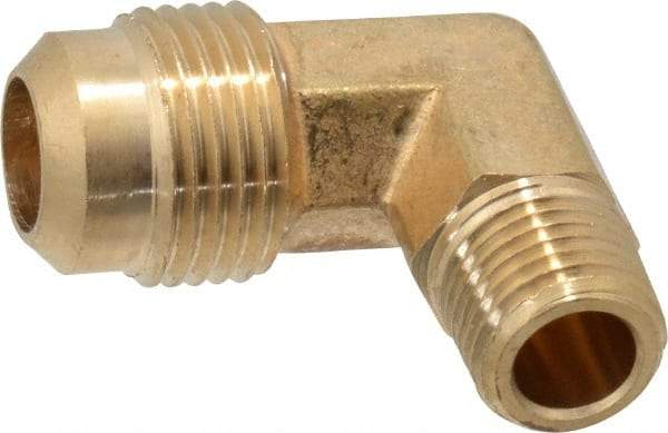 Cerro - 1/2" Tube OD, 45° Brass Flared Tube Male Elbow - 1/4 Flare x MIP Ends - Industrial Tool & Supply
