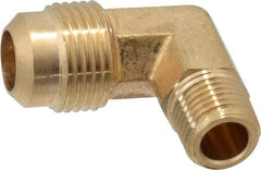 Cerro - 1/2" Tube OD, 45° Brass Flared Tube Male Elbow - 1/4 Flare x MIP Ends - Industrial Tool & Supply