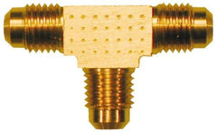 Cerro - 5/8" Tube OD, 45° Brass Flared Tube Union Tee - Flare x Flare x Flare Ends - Industrial Tool & Supply
