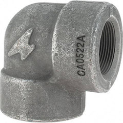 Made in USA - Size 1-1/2", Class 3,000, Forged Carbon Steel Black Pipe 90° Elbow - 925 psi, Threaded End Connection - Industrial Tool & Supply