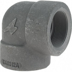 Made in USA - Size 2", Class 3,000, Forged Carbon Steel Black Pipe 90° Elbow - 925 psi, Threaded End Connection - Industrial Tool & Supply