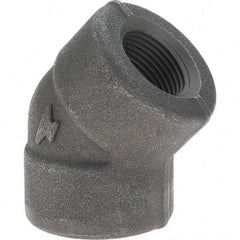 Made in USA - Size 3/4", Class 3,000, Forged Carbon Steel Black Pipe 45° Elbow - 925 psi, Threaded End Connection - Industrial Tool & Supply